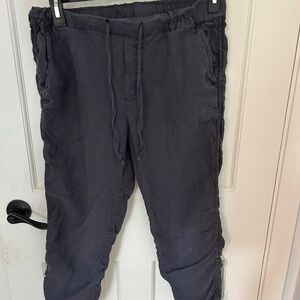 Caslon Gray 100% Linen Drawstring Capris